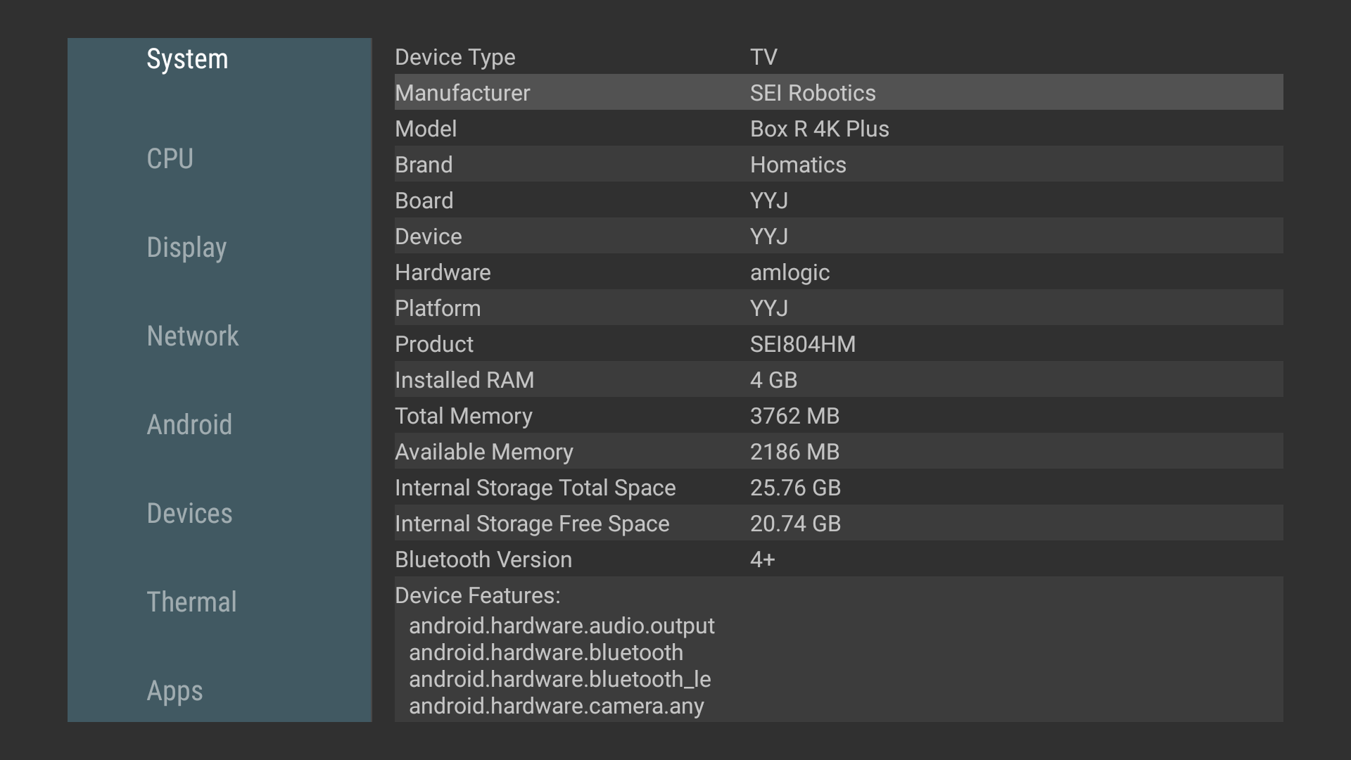 Homatics Box R 4K Plus - Android TV Guide